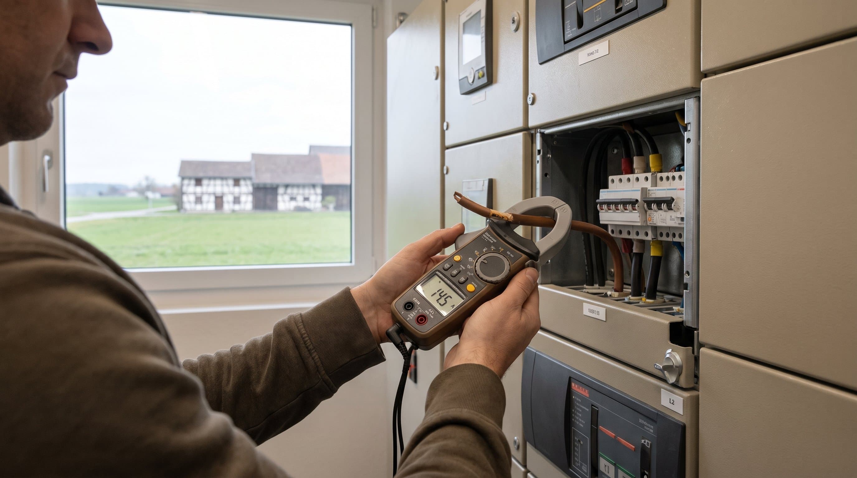 Auf der Werkbank liegen nummerierte Kabelenden aufgefächert bereit